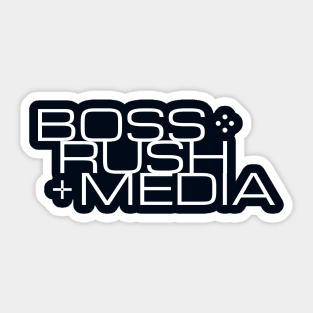 Boss Rush Media Logo Word White Sticker